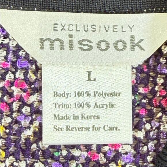 Exclusively Misook Women’s L Multicolor Long Sleeve Button Front Sweater Luxury - Picture 3 of 8